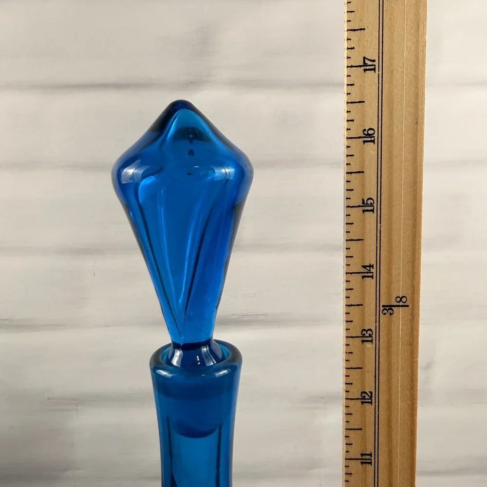 Blenko 6734 Turquoise Glass Decanter Joel Myers 1967 MCM